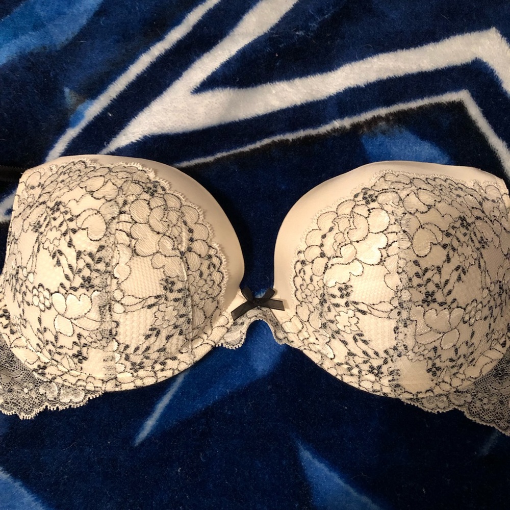 White and black lace Victoria secret bra